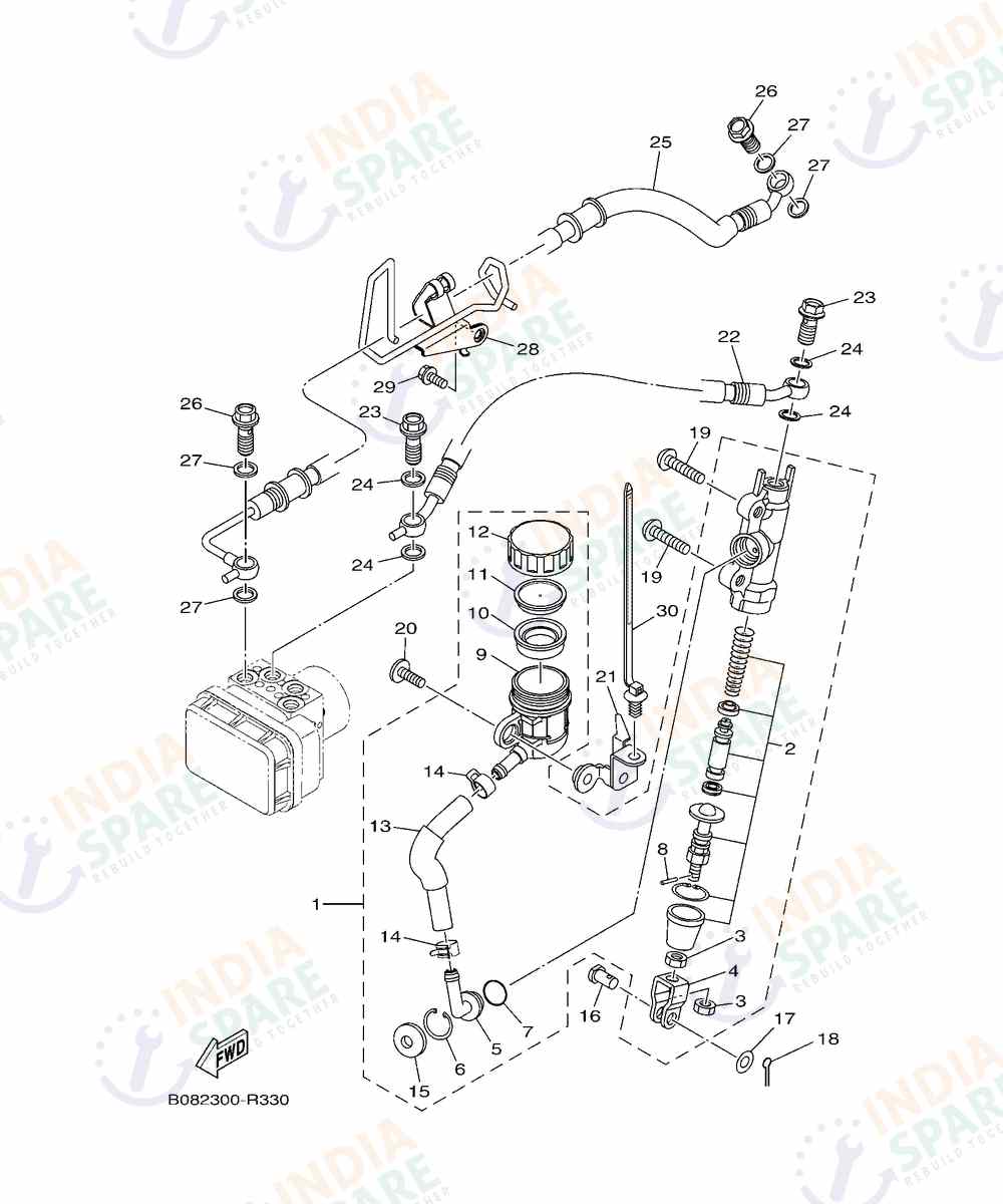YAMAHA D772 MT 03 Series REAR MASTER CYLINDER